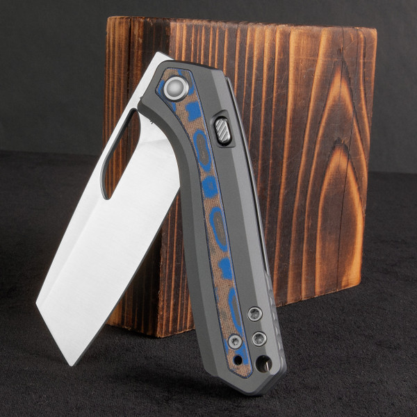 Vosteed Kroc Top Aluminium & Ocean Micarta Folding Knife
