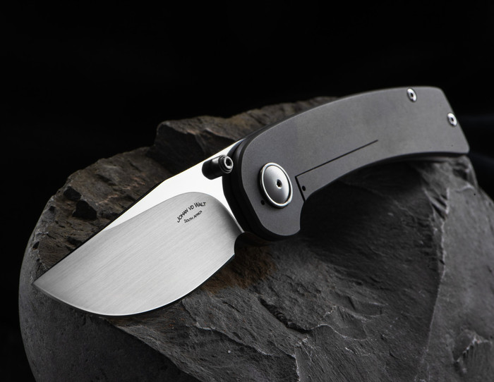 Johan vd Walt JB5 Blasted Titanium Custom Knife