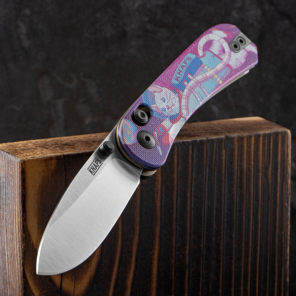 Knafs Lander 3 Kitty Cosmo Crew G10 Stonewashed Folding Knife