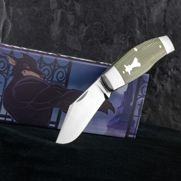 Jack Wolf Knives Stockman Green Micarta Folding Knife
