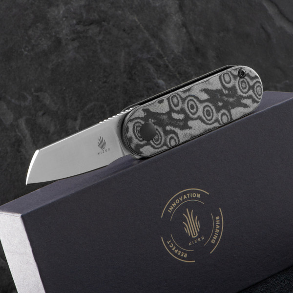 Kizer Mini Bay Vortex Micarta Folding Knife