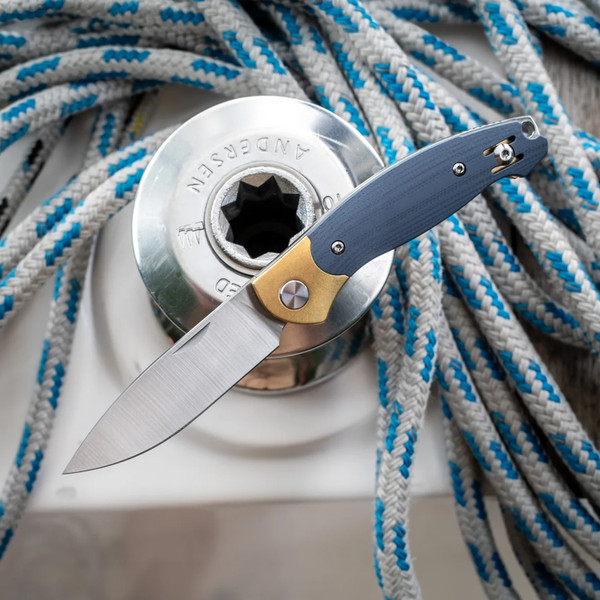 Giant Mouse Farley Bolster Dusty Blue Folding Knife