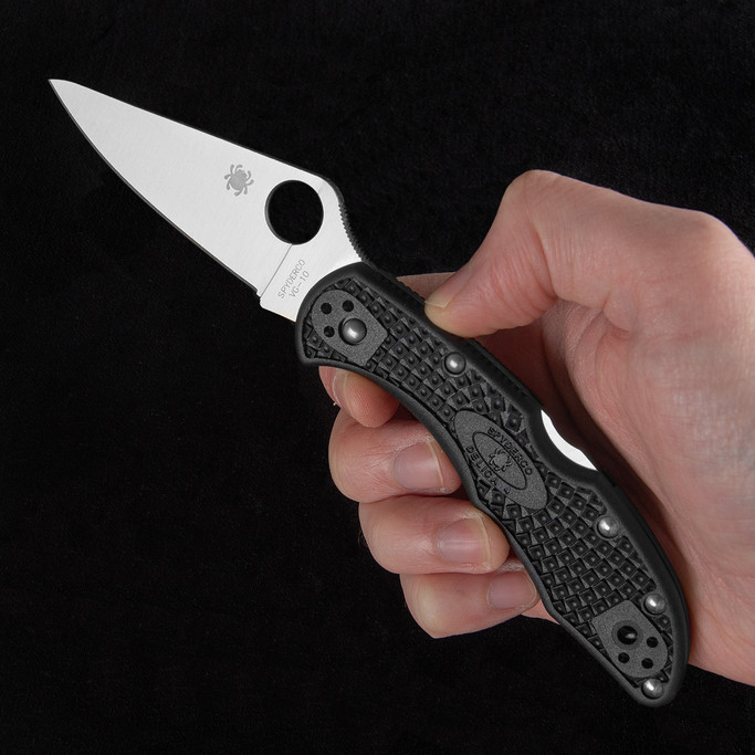 Spyderco Delica 4 Flat Ground Black
