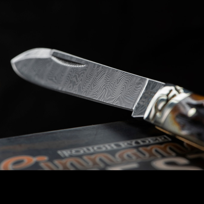 Rough Rider Doctor's Knife Cinnamon Stag Damascus