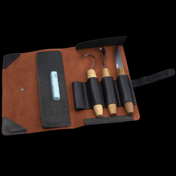 BeaverCraft Spoon Carving Set in Leather Roll