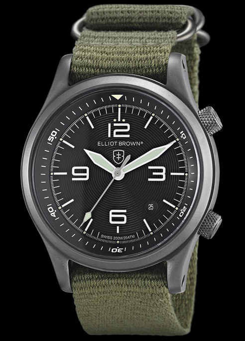 Elliot Brown Canford Black Dial Webbing Strap