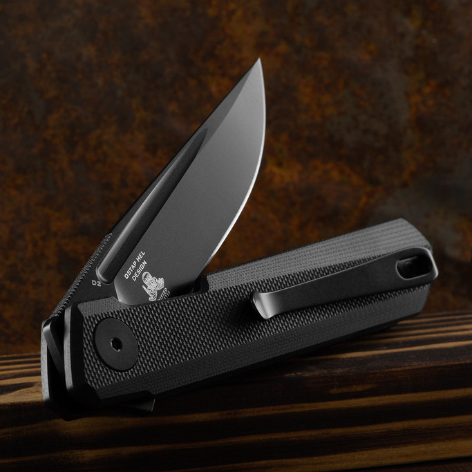 Twisted Mini Dundee Black G10 DLC Folding Knife Black
