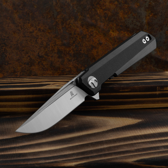 Twisted Mini Dundee Black G10 Satin Folding Knife Black
