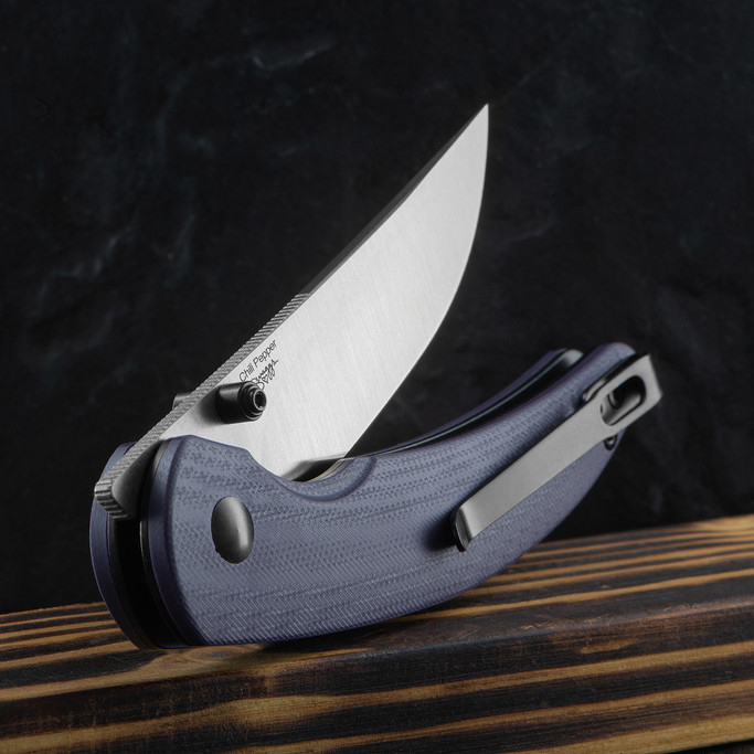 Kizer Chili Pepper Purple Satin Folding Knife