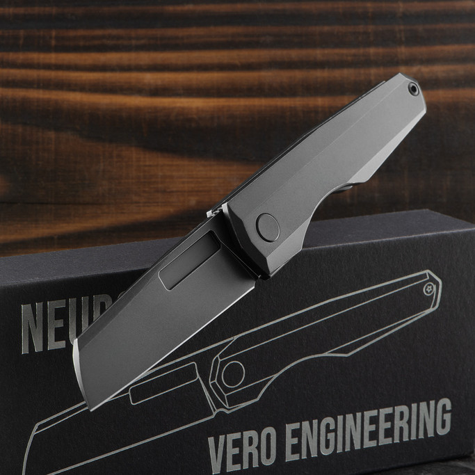 Vero Engineering Neuron Titanium Black Folding Knife | Heinnie Haynes