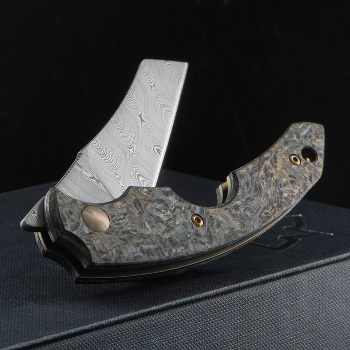 Fox Virtus Bronze Damast Steel Folding Knife | Heinnie Haynes