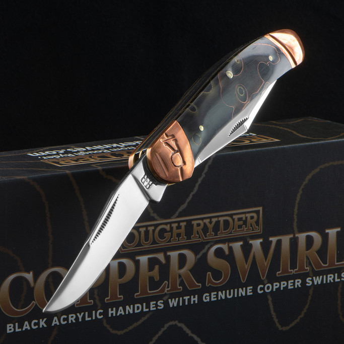 Rough Ryder Copperhead Copper Swirl Folding Knife