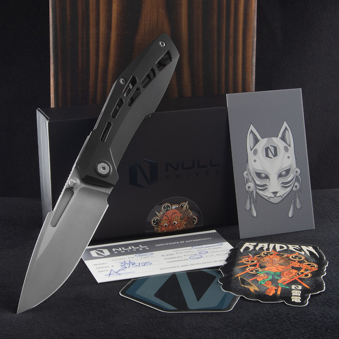 Null Raiden R2 Aero Dark Stonewashed Folding Knife