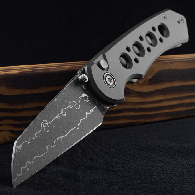 Civivi Pragma Prime Grey Aluminium Damast Folding Knife