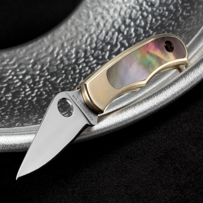 Spyderco Bug Nickel Silver Abalone Folding Knife