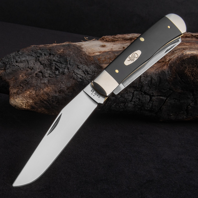 Case Cutlery Trapper Smooth Black Folding Knife