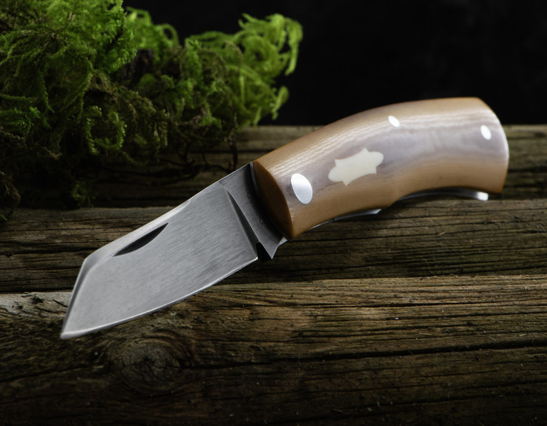 Jim Dunlap Native Butterscotch Vintage Micarta Custom Knife