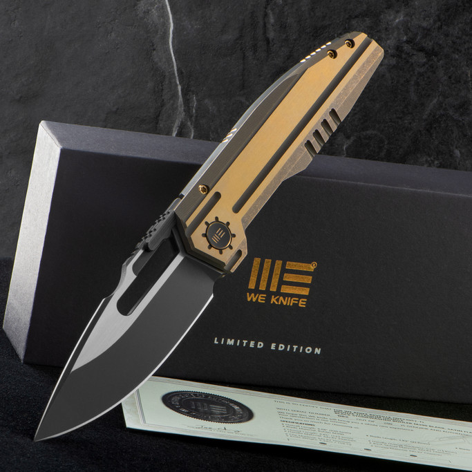 We Knife Reveille Bronze Titanium Blackwashed Folding Knife