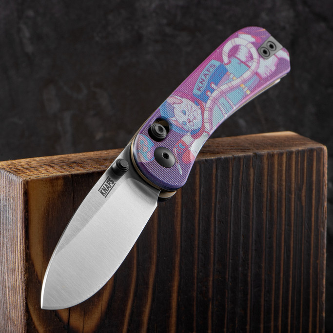 Knafs Lander 3 Kitty Cosmo Crew G10 Stonewashed Folding Knife