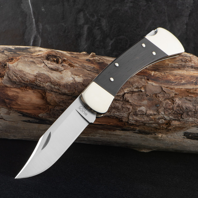Buck 110 Slim Heritage Elite Ebony Nickel Silver Folding Knife
