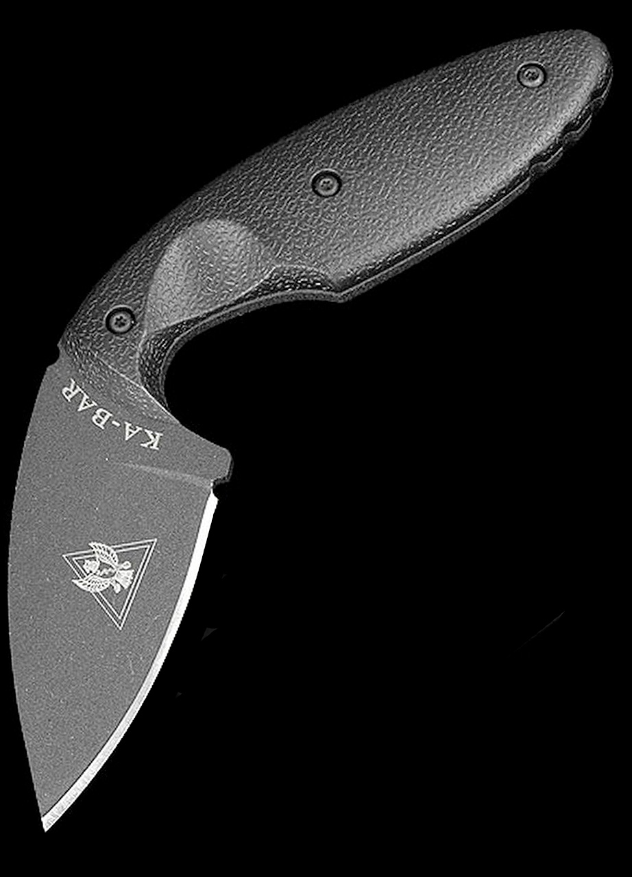 KA-BAR TDI Law Enforcement Straight Edge Knife - AUS 8A Stainless Blade, Zytel Handle, With Sheath
