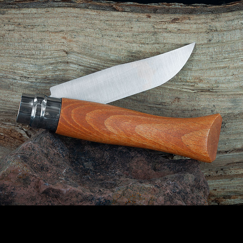 Knife Opinel 12 Closing Karbon Beech