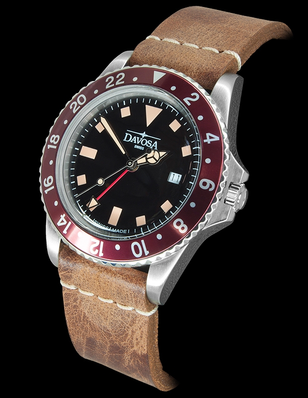 Davosa Vintage Diver Qtz Burgundy
