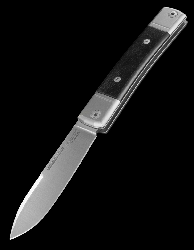 LionSteel BestMAN Taschenmesser BM2 EB - Ebenholz-Griffe, Faltbar, Robustes Alltagswerkzeug