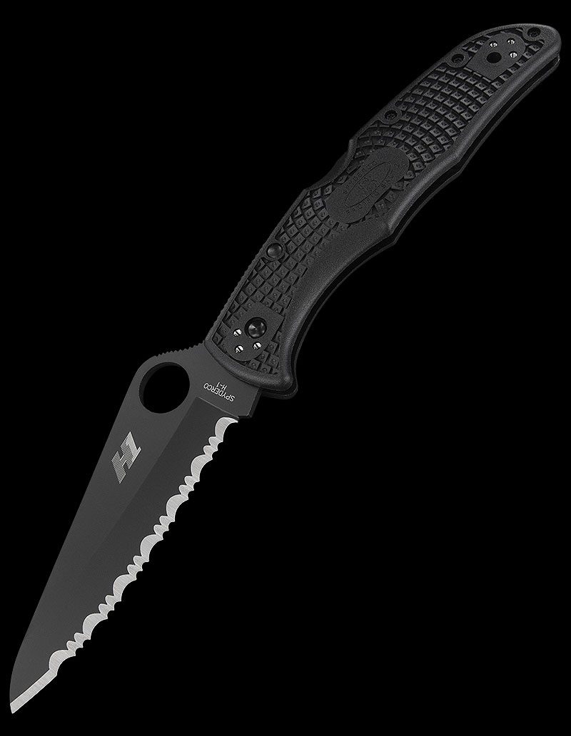 Spyderco Pacific Salt 2 Black Serrated Folding Knife