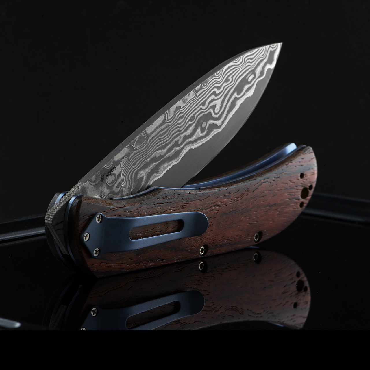 Boker Plus Exskelibur II Damascus Steel Pocket Knife with Cocobolo Han —  Fendrihan Canada