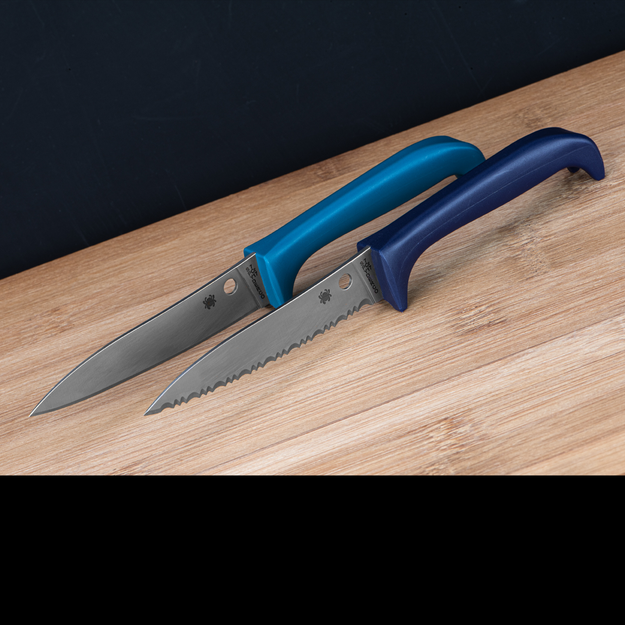Spyderco Counter Puppy Kitchen Knife Blue Plastic Handle 7Cr17