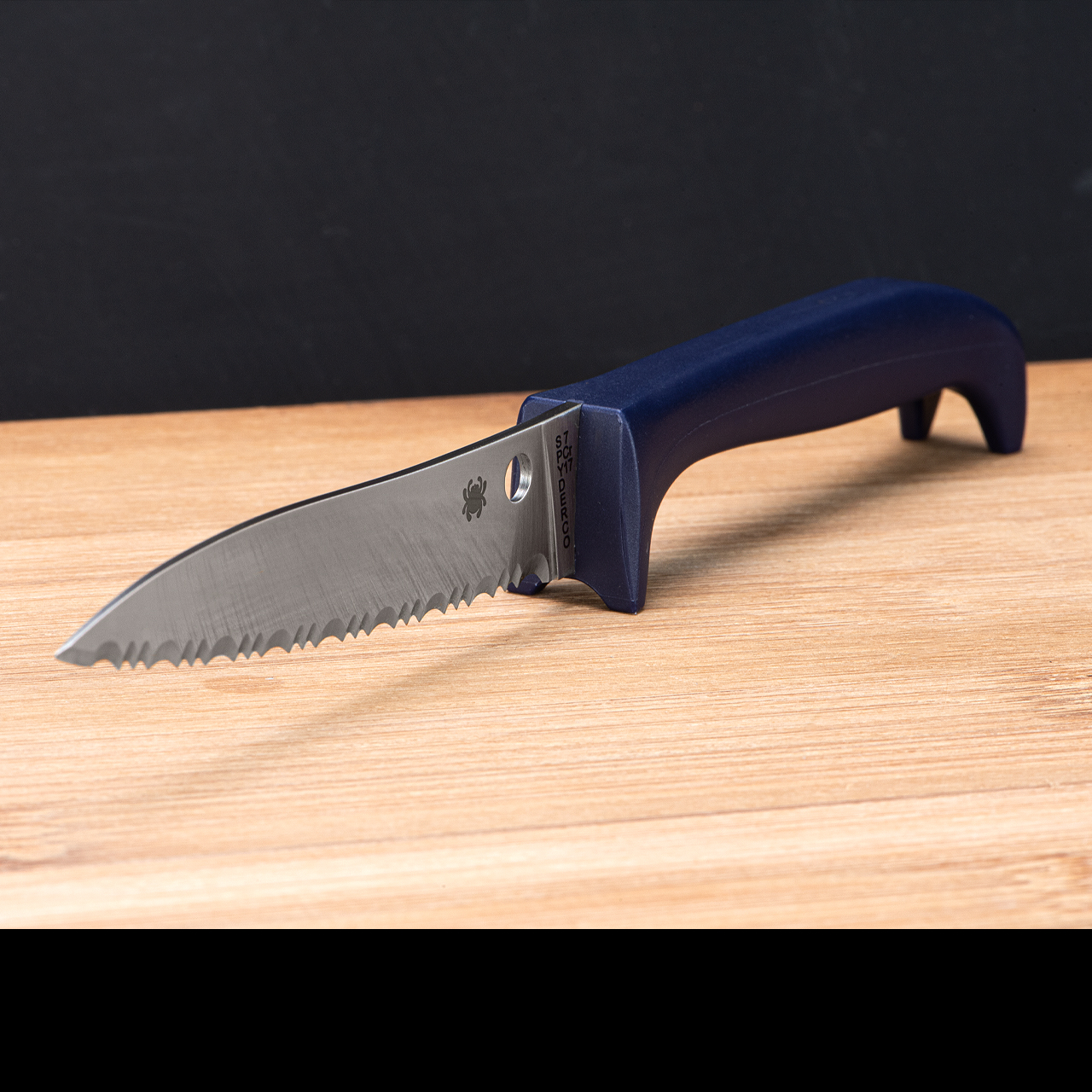 Spyderco Counter Puppy Kitchen Knife Blue Plastic Handle 7Cr17