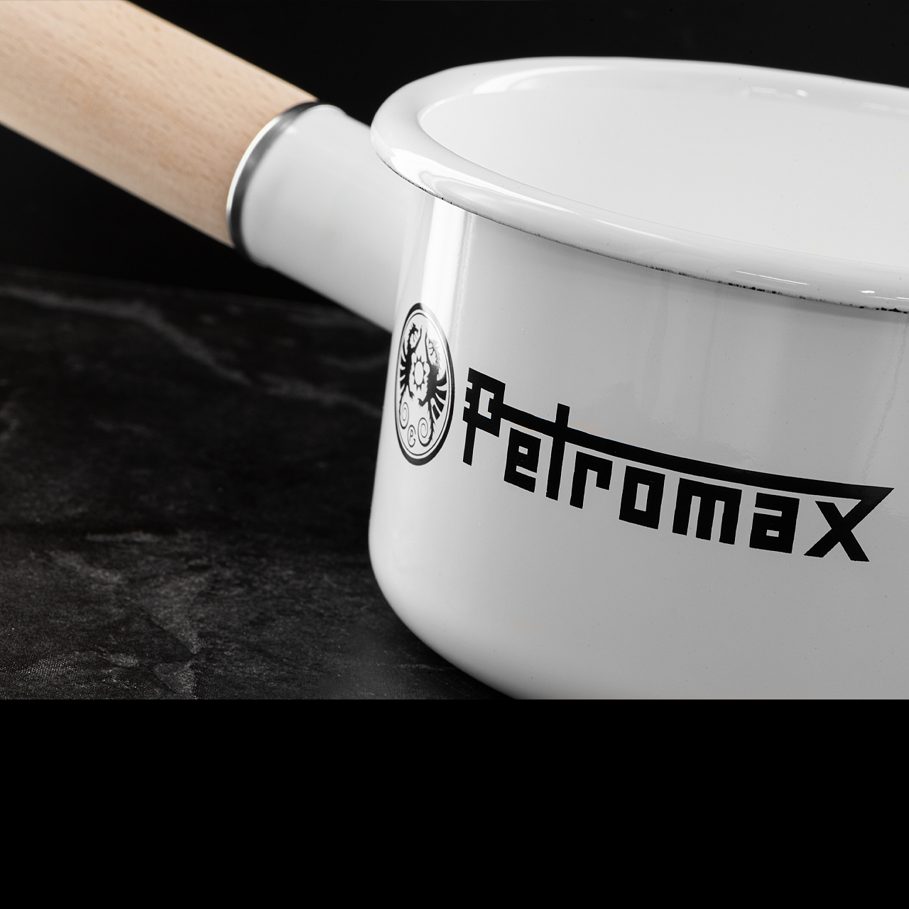 Petromax Enamel Pan for Outdoor Cooking - 0.53 qt - Black Pan