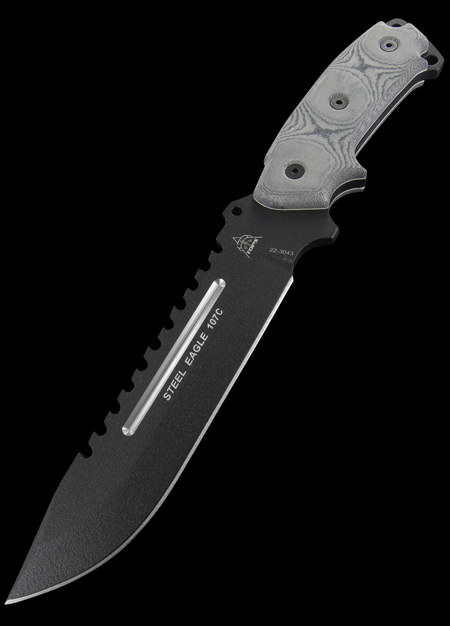 TOPS Steel Eagle Sawback Fixed Blade