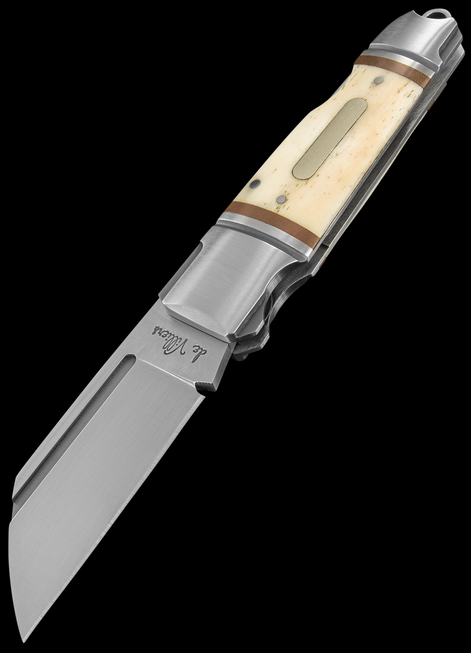 Andre de Villiers Pocket Butcher Bone Copper Back Lock Shield