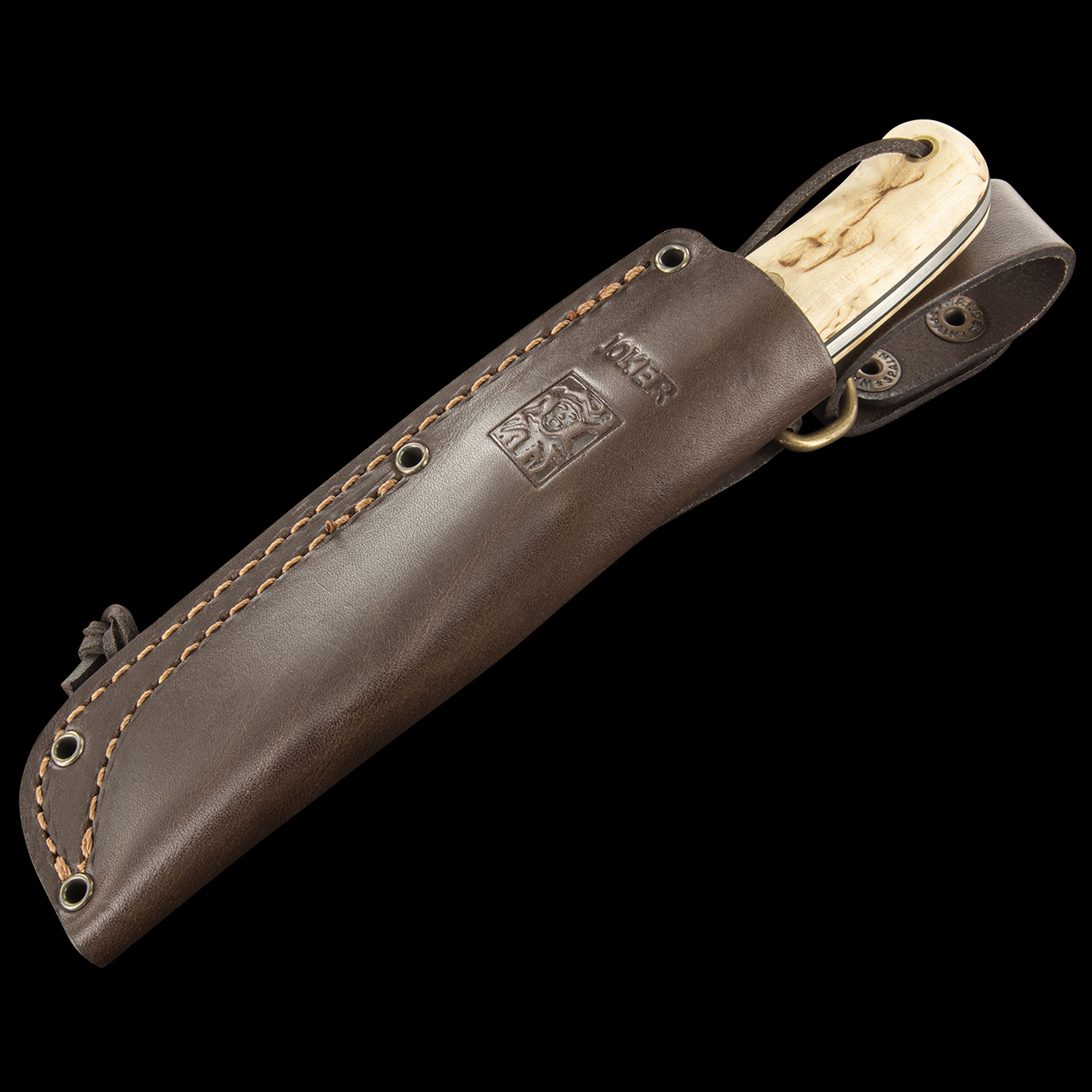 Joker BS9 Trampero Scandi Trapper Knife - Curly Birch