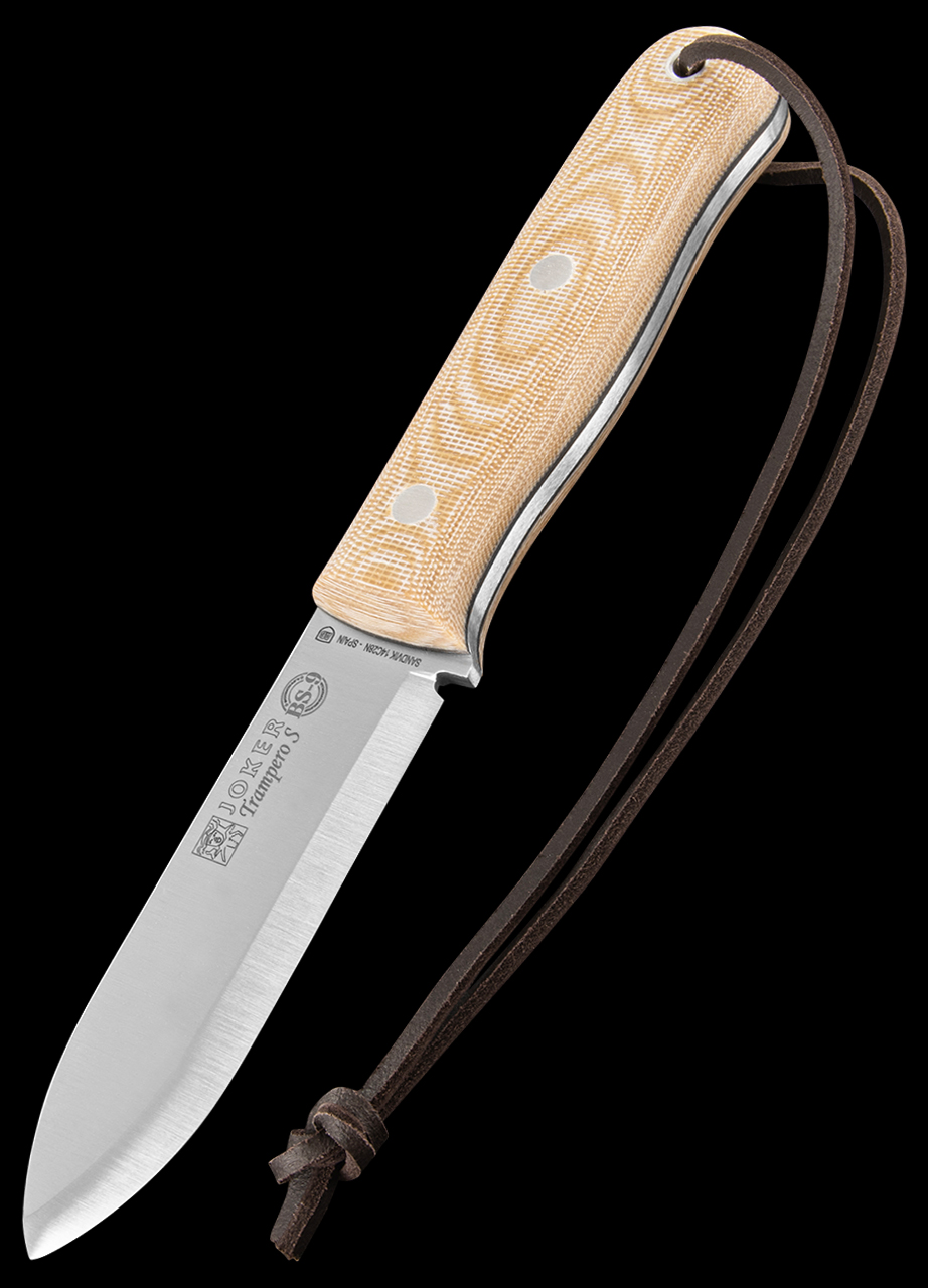 CUCHILLO JOKER TRAMPERO SCANDI MICARTA BEIGE 10 CM