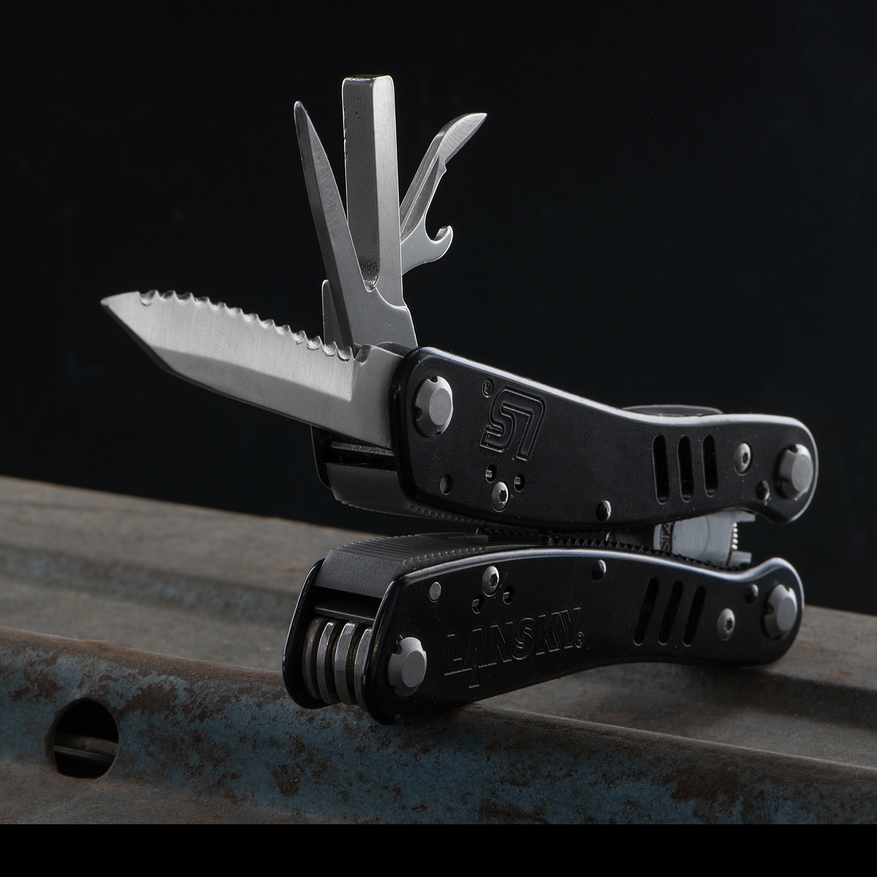 Lansky Multi Tool - Compact 4.1 Inch Foldable Pliers With Blades, Screwdrivers & Bit Holder