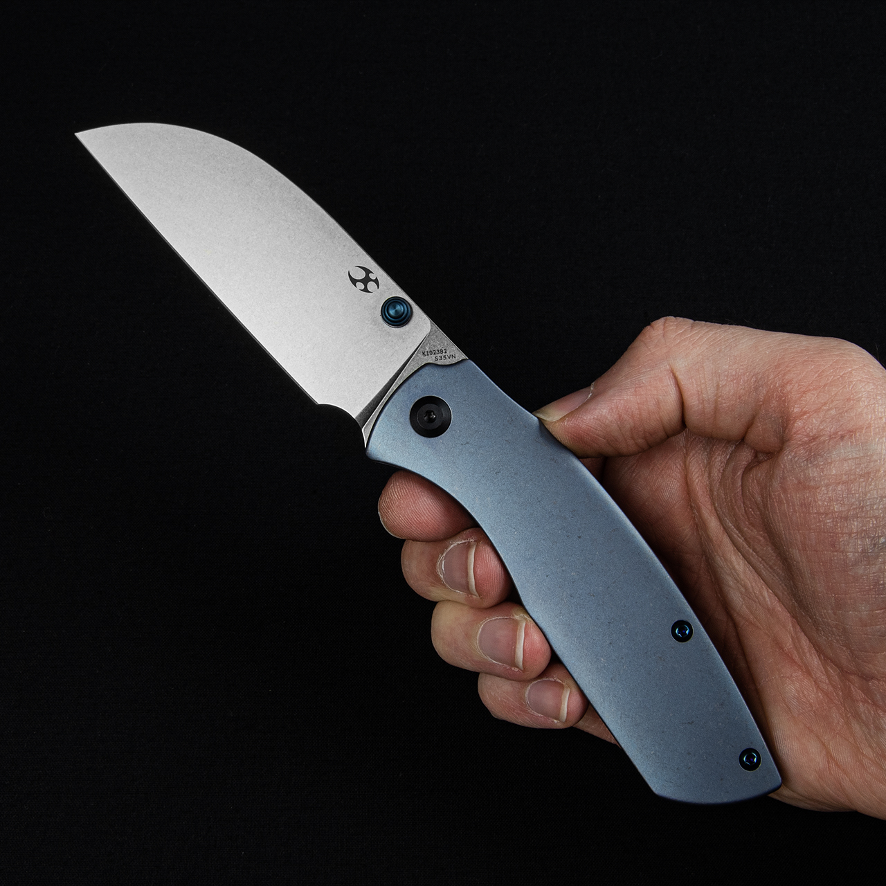 Kansept Convict Titanium Folding Knife Blue