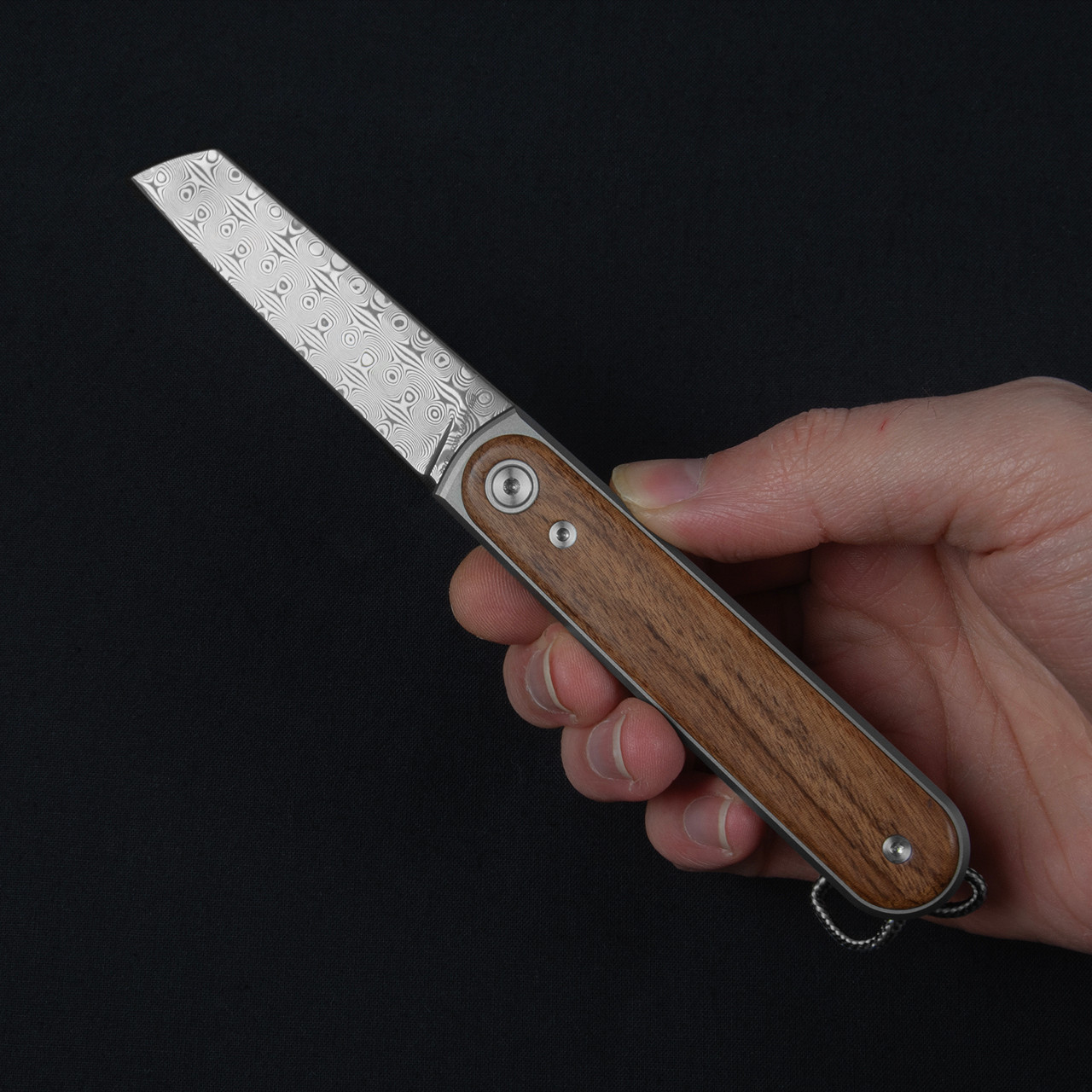 James Brand Duval Rosewood Damascus Folding Knife