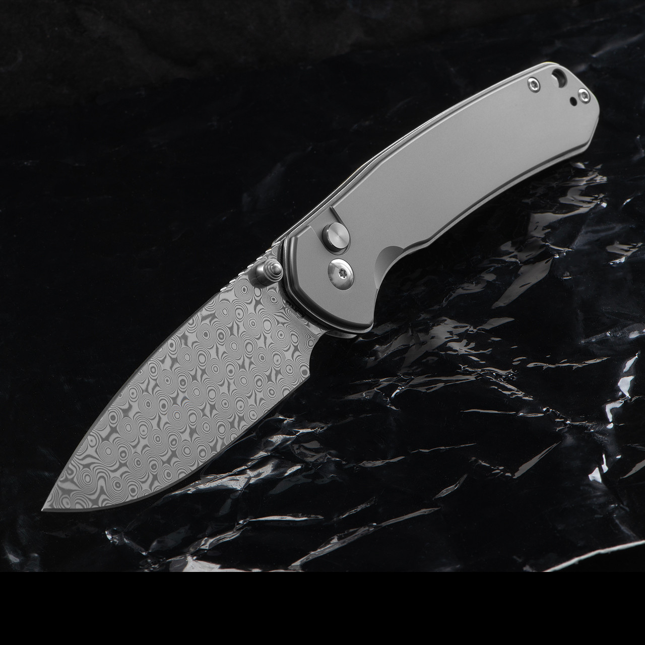 CJRB Pyrite Titanium Damascus Folding Knife CJRB Pyrite Titanium Damascus Folding Knife
