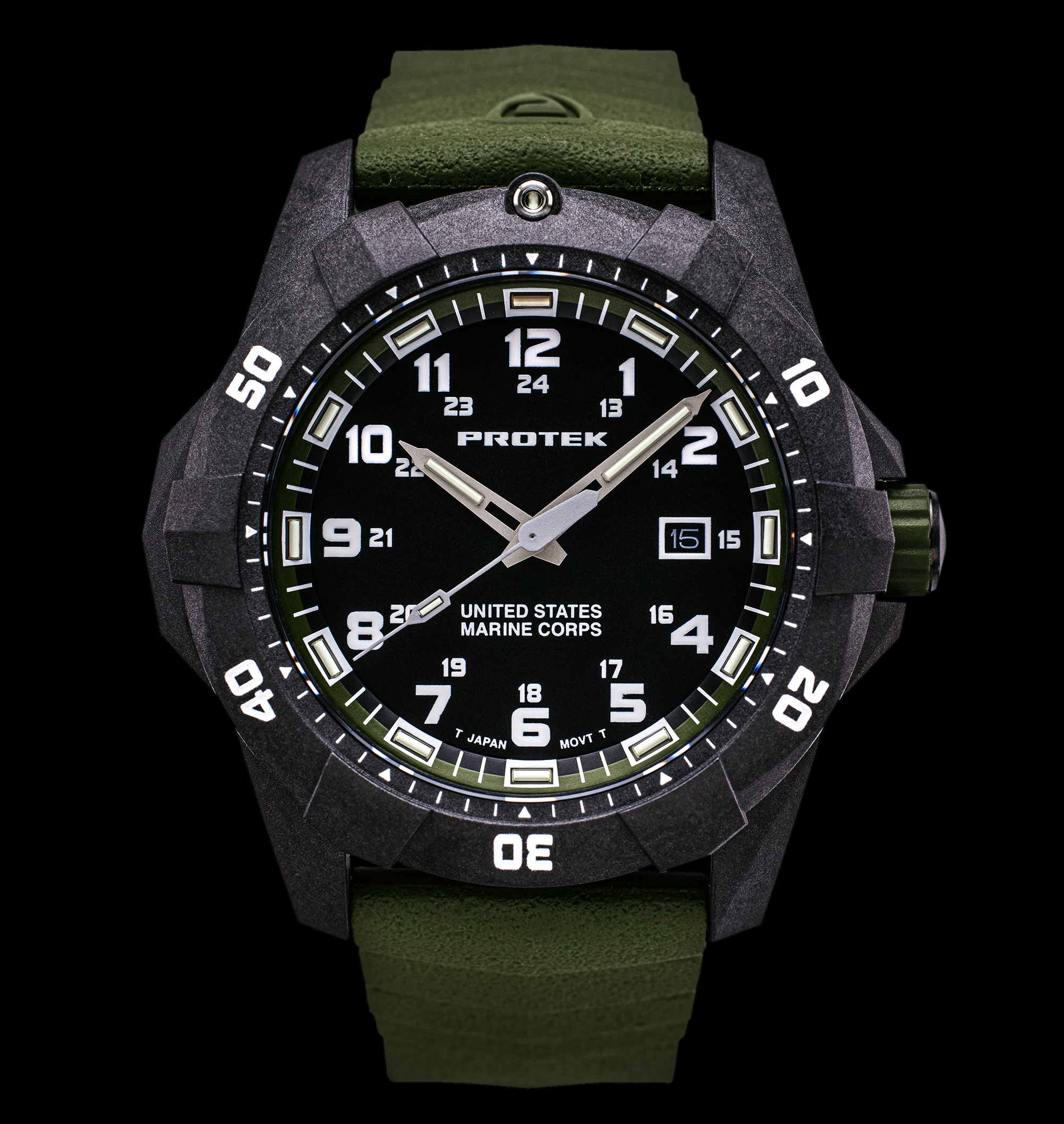Protek USMC Carbon Black Green Watch