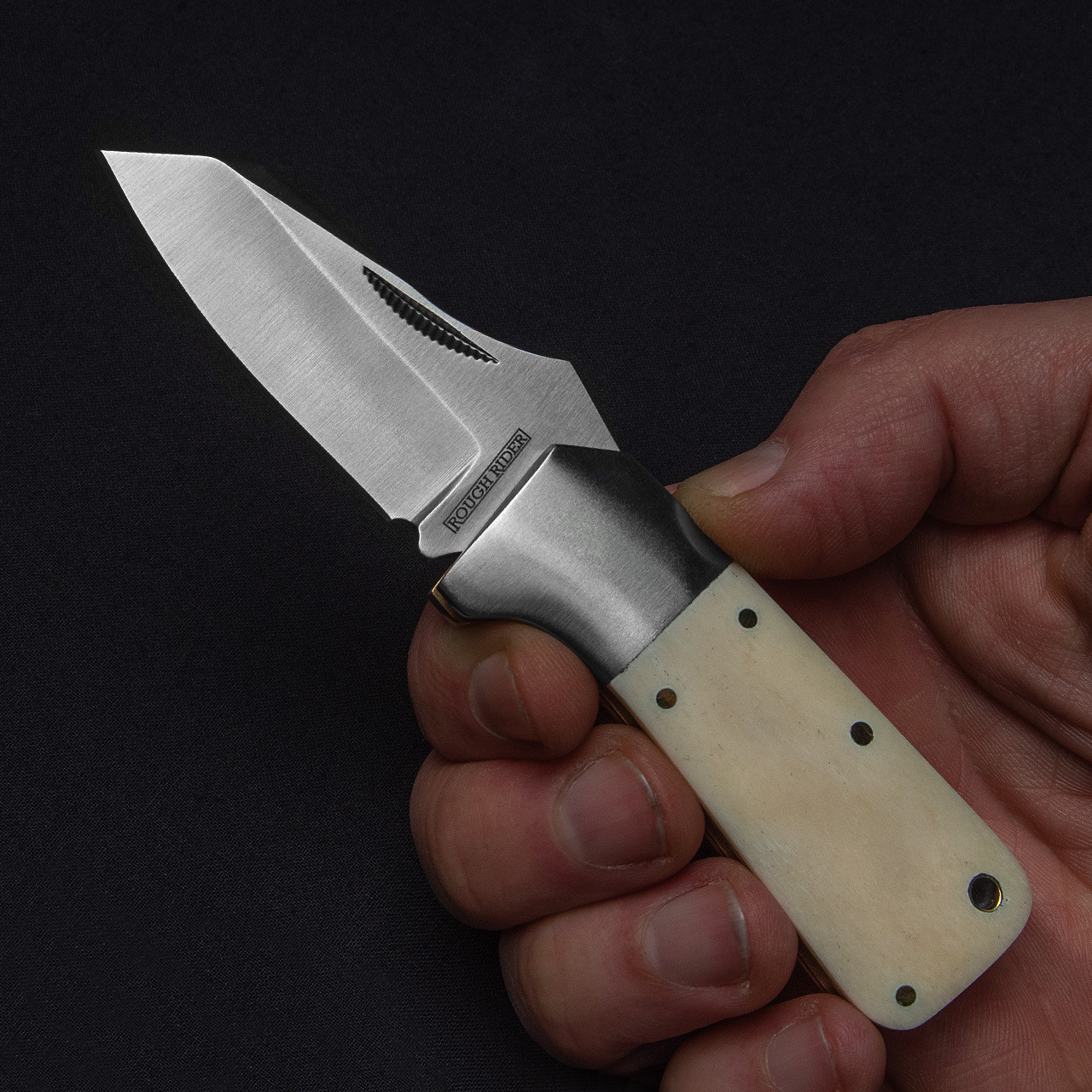 Rough Rider Winter Bone Dire Wolf Folding Knife