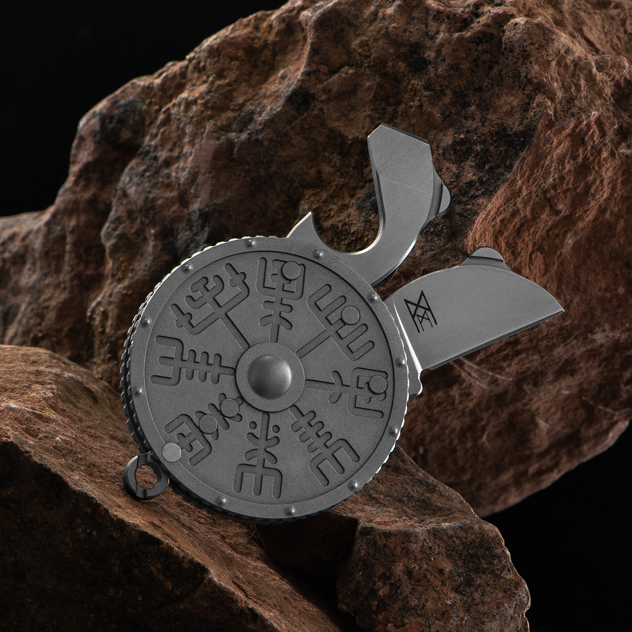 Midgards-Messer Coin Knife Vegvisir Etched
