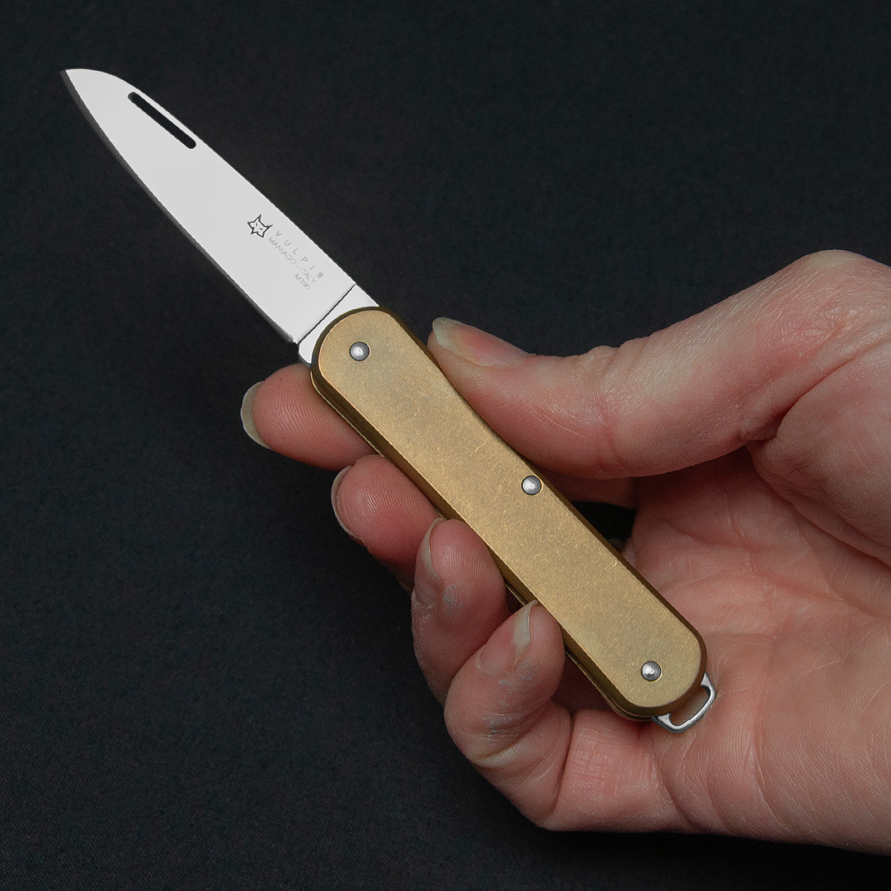 Fox Vulpis 1 Brass Penknife Folding Knife | Heinnie Haynes