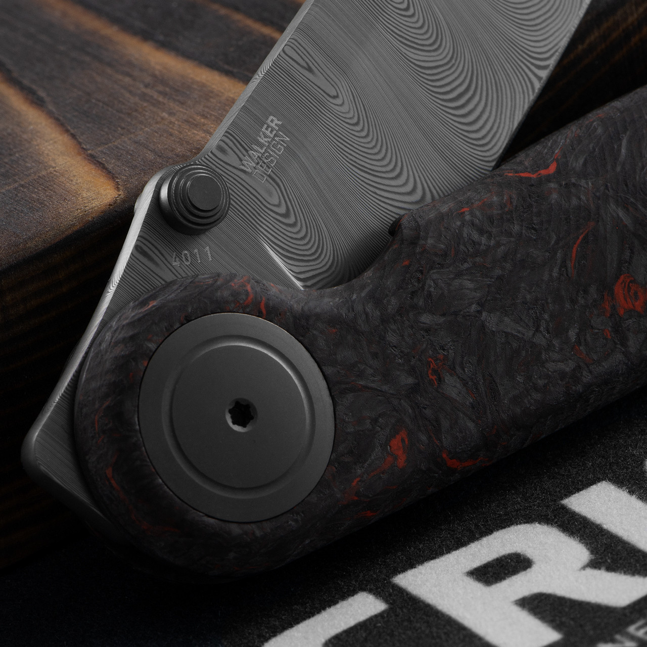 CRKT Pursue Red Dark Matter Folding Knife