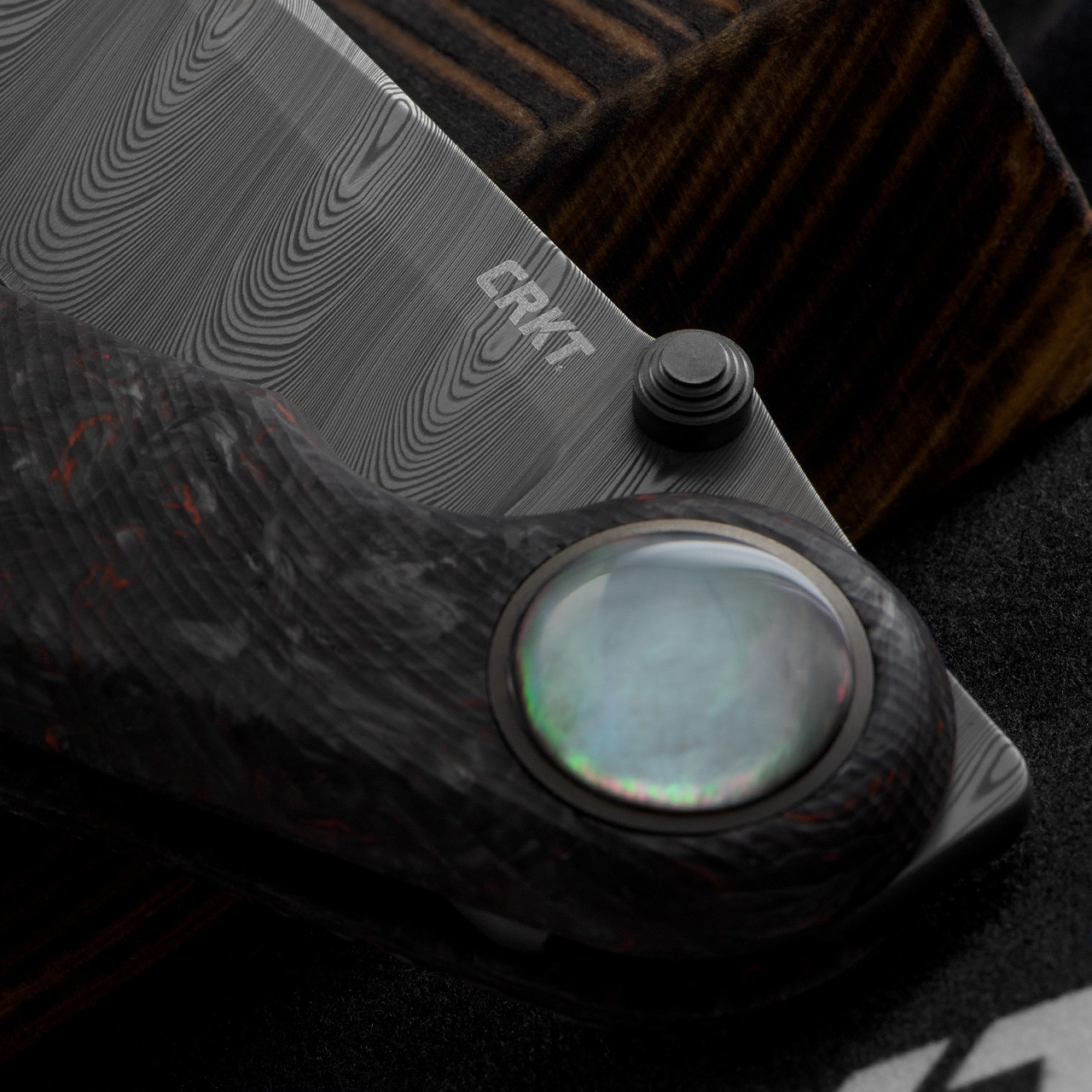 CRKT Pursue Red Dark Matter Folding Knife