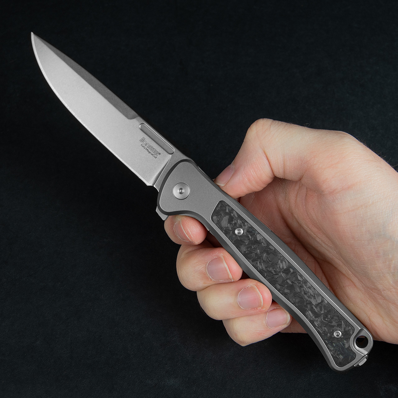 Lion Steel Solid Grey Titanium Folding Knife