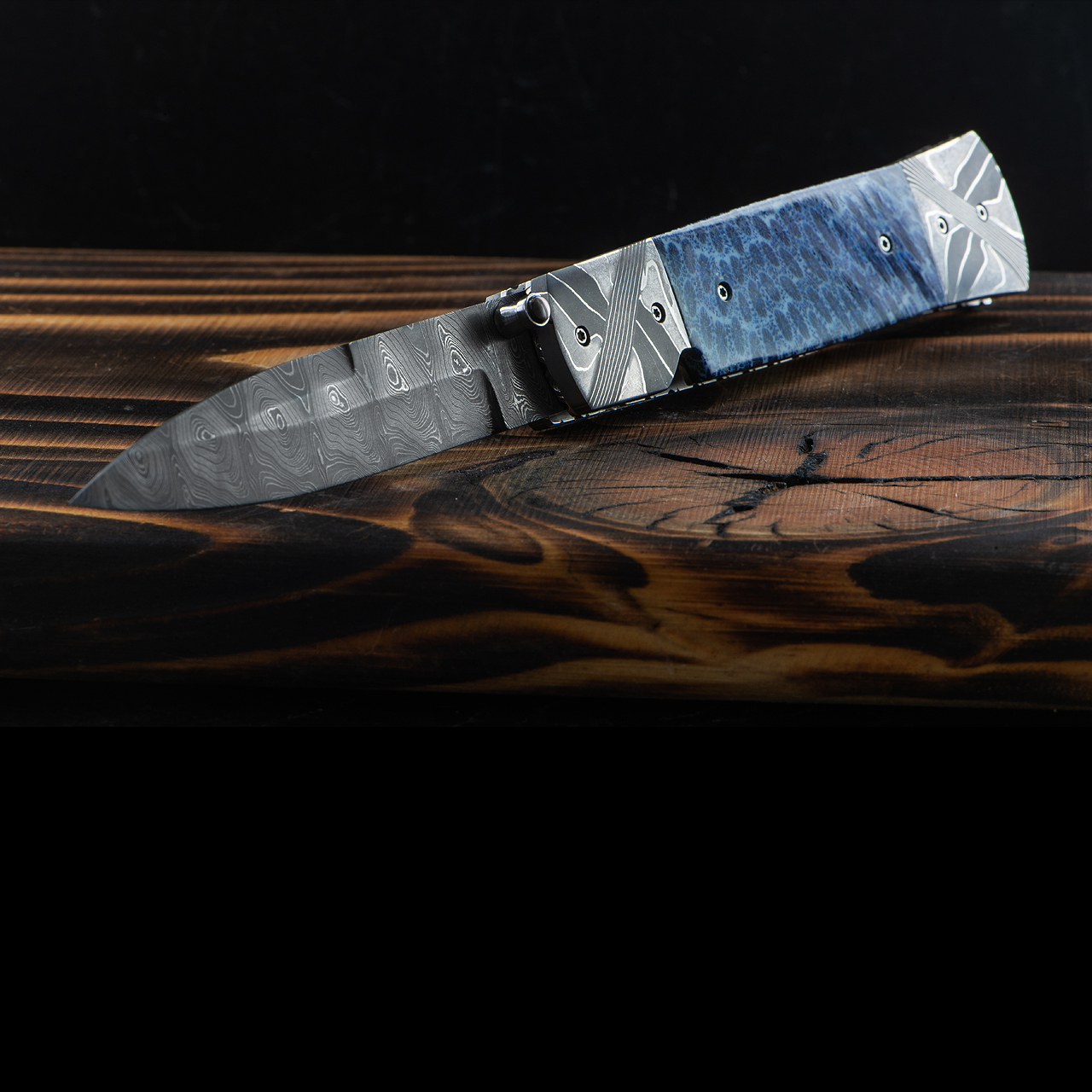 David Steier Blue Brain Coral Custom Knife