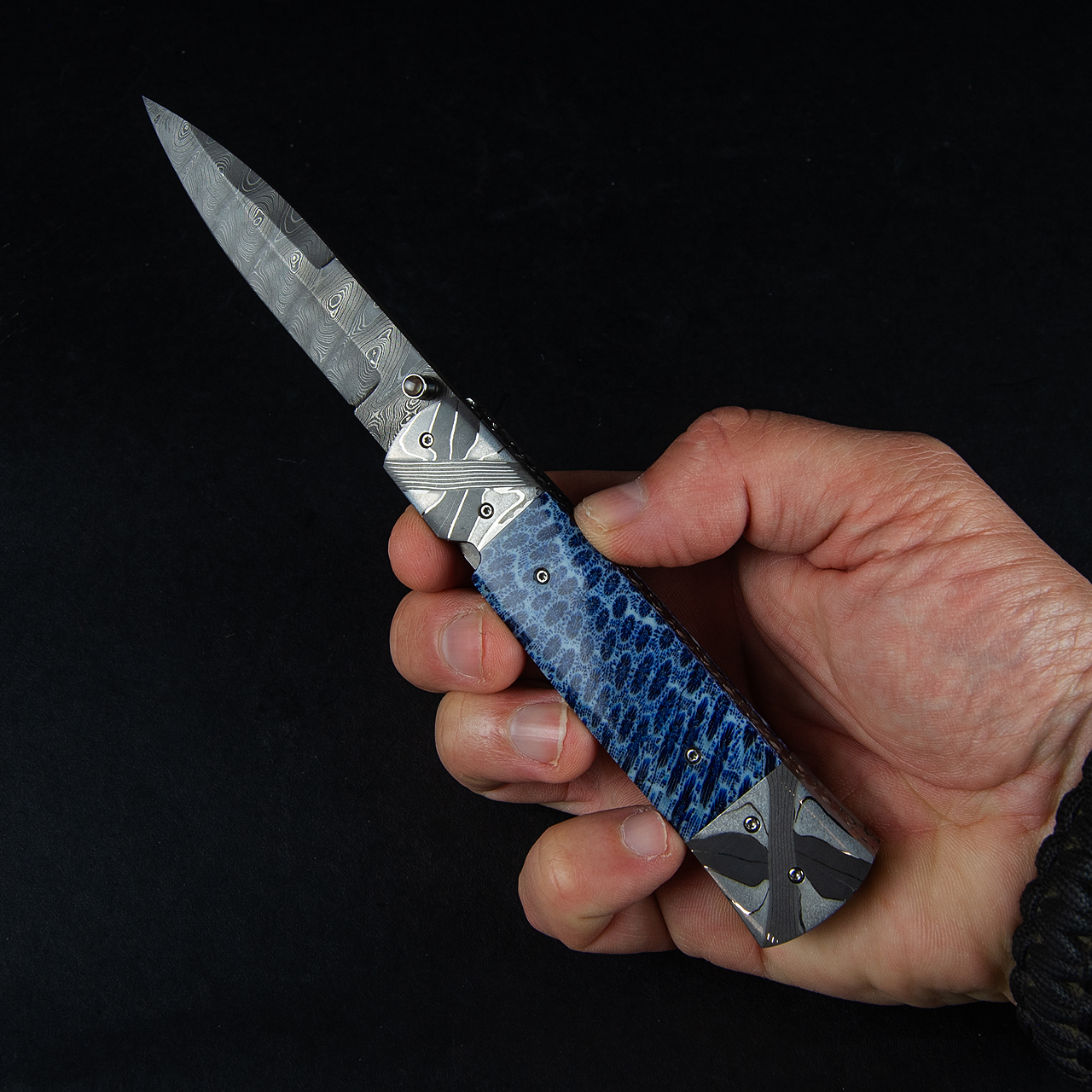 David Steier Blue Brain Coral Custom Knife
